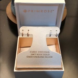 18KT rose gold and sterling silver earring set